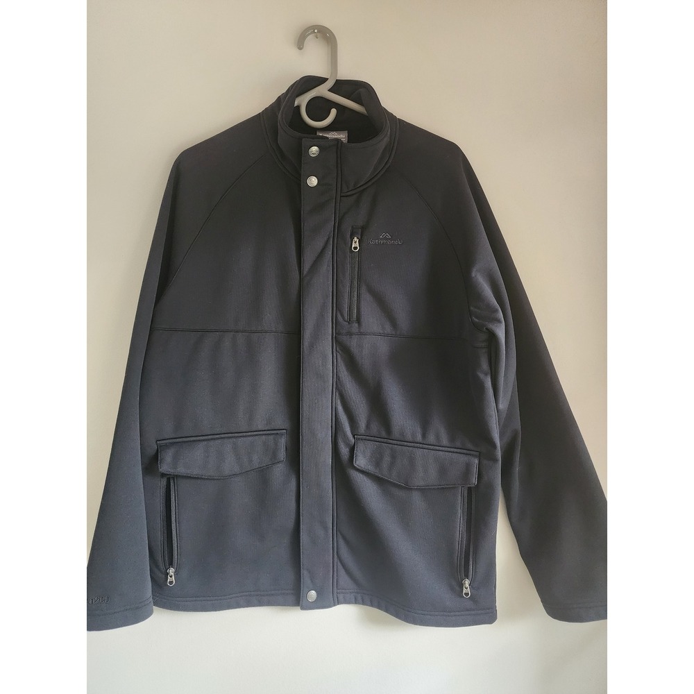 Kathmandu Mens LARGE Black Fleece Lined Full Zip Utility Altica 200 Size L